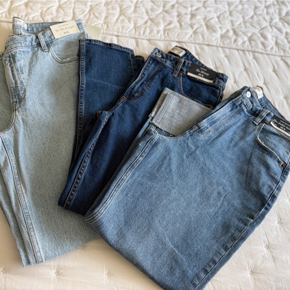 Brand New Abercrombie & Fitch Light Blue Denim Jeans Bundle